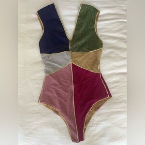 Oseree Color Block One Piece Bathing Suit